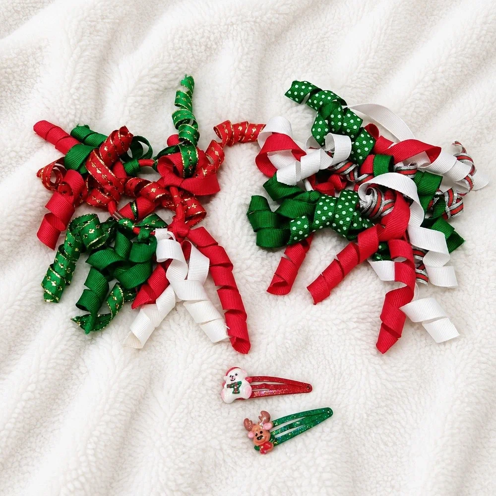 Y2K Christmas Hair Accessories Corker Hair Ties‎ Snap Clips 4 Piece Lot